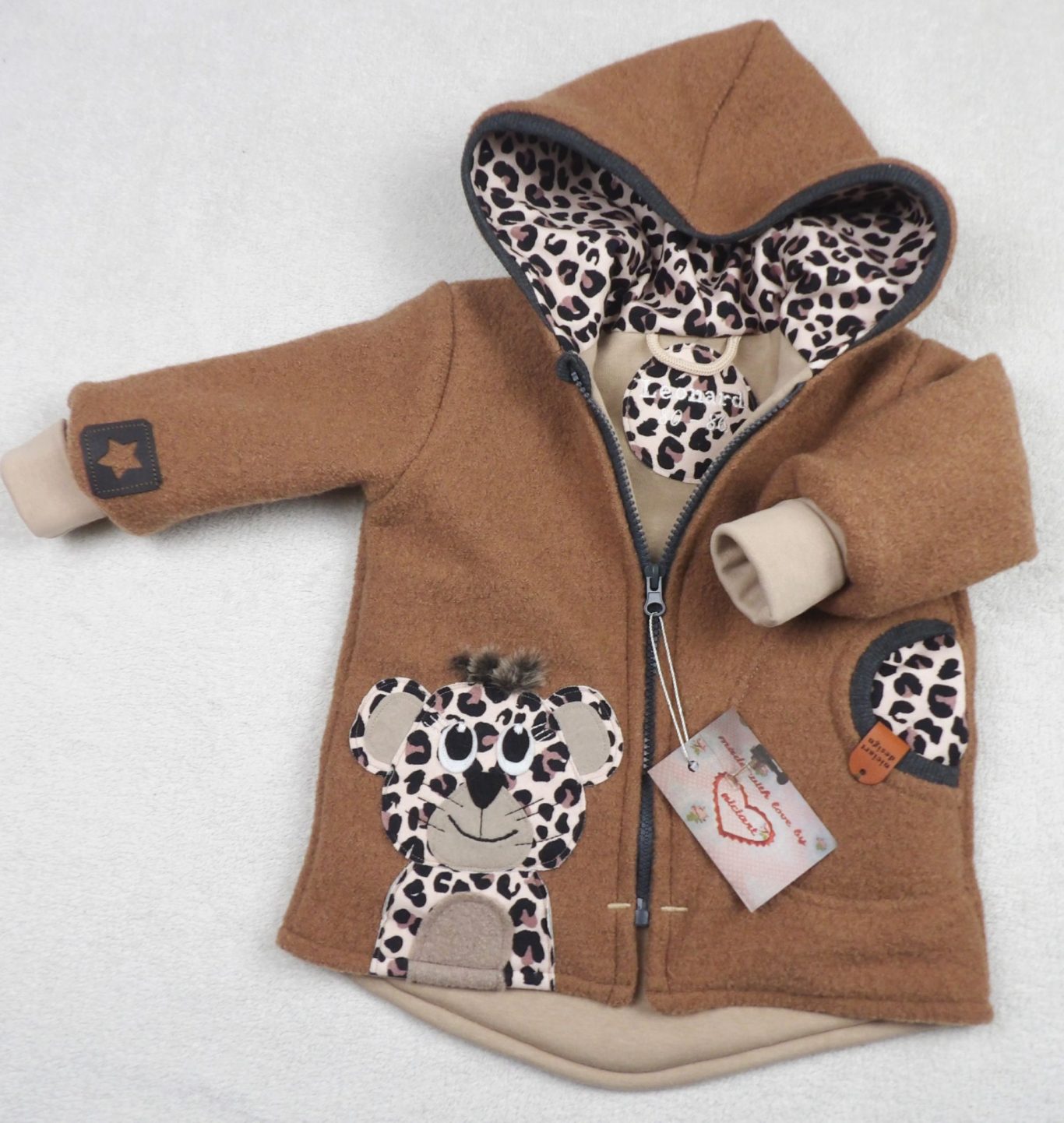 Walkjacke LEO Leopard gefüttert